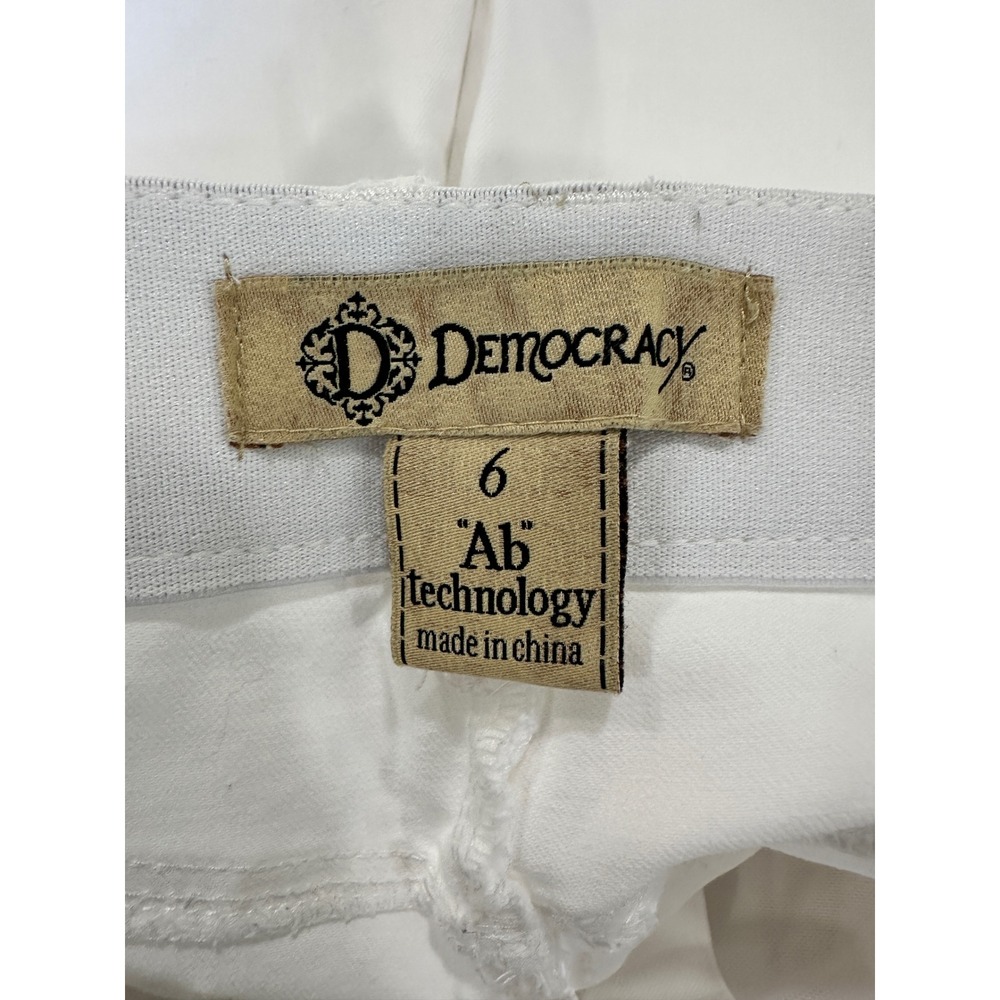 Democracy Ab Solution White Skinny Jeans Womens Size 6 Stretch Slim Denim Pants - Picture 3 of 6